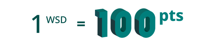 Account balance conversion: 1 westjet dollar is equal to 100 points