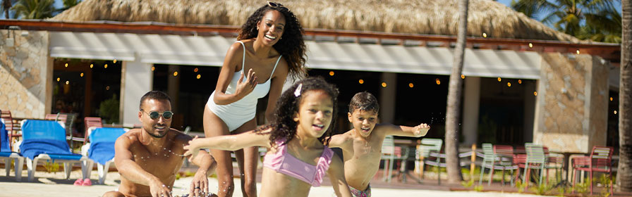 Family on vacation at an all-inclusive resort